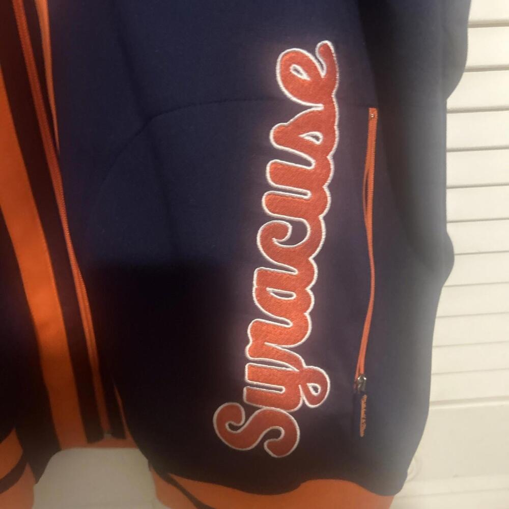Mitchell & Ness Jacket Mens Large Syracuse Navy Orange Full Zip Track Collegiate - Picture 5 of 12